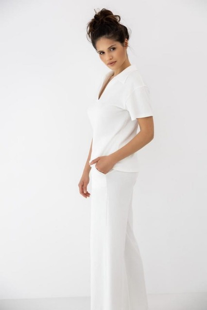 Dzianinowa piżama damska z koszulką Polo i długimi spodniami Zuri od Sensis