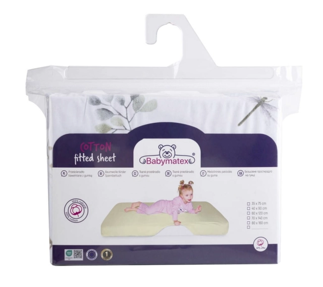 Prześcieradło bawełniane z gumką 60x120 Ważka - Baby Matex
