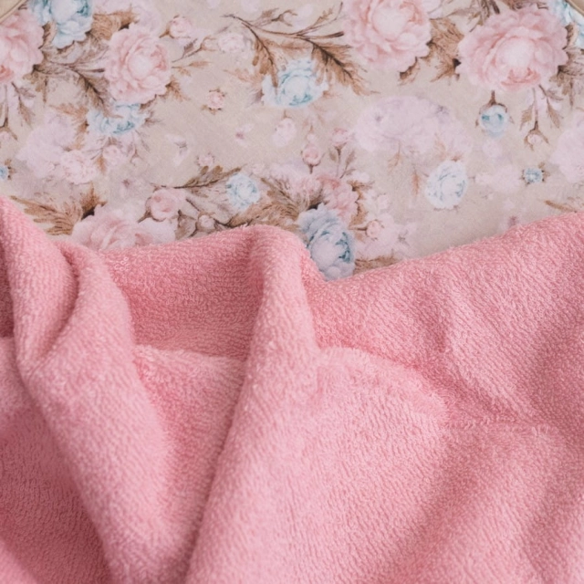 Okrycie kąpielowe bawełniane 100x100 cm Maxi Print/ Kwiaty róż - Baby Matex