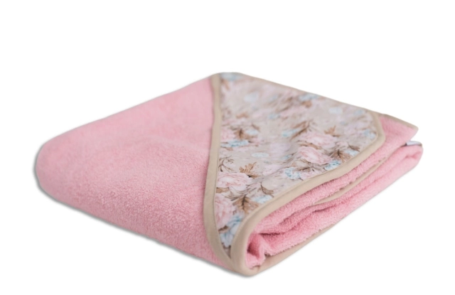 Okrycie kąpielowe bawełniane 100x100 cm Maxi Print/ Kwiaty róż - Baby Matex