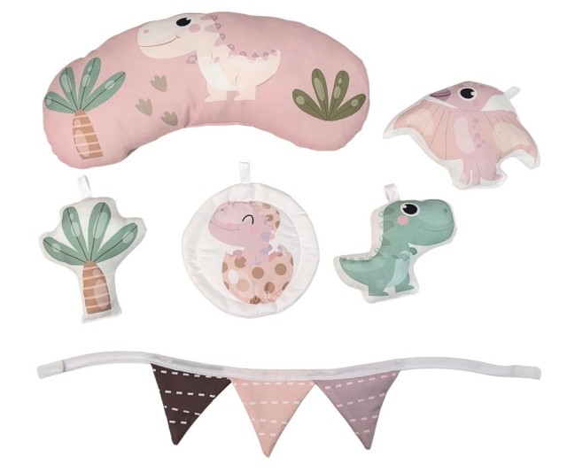 Mata edukacyjna TinyMini dla niemowląt Dino Pink od Milly Mally