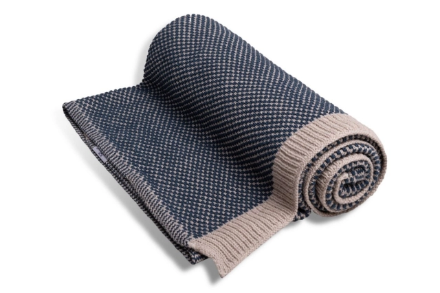 Kocyk dla niemowląt, bawełniany 80 x 100 cm Mini Rattle od BabyMatex - Granatowy