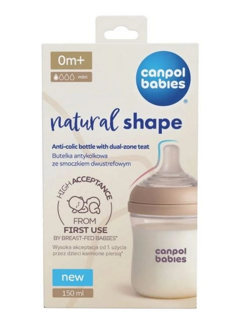 Butelka Natural Shape ze smoczkiem dwustrefowym 150 ml Canpol Babies