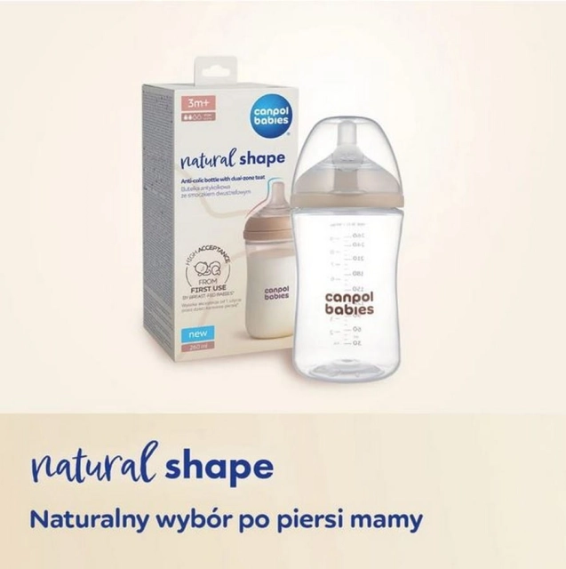 Butelka Natural Shape ze smoczkiem dwustrefowym 150 ml Canpol Babies