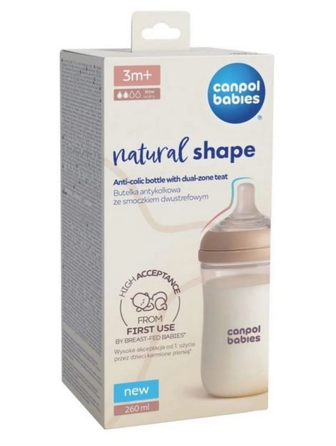 Butelka Natural Shape ze smoczkiem dwustrefowym 260 ml Canpol Babies