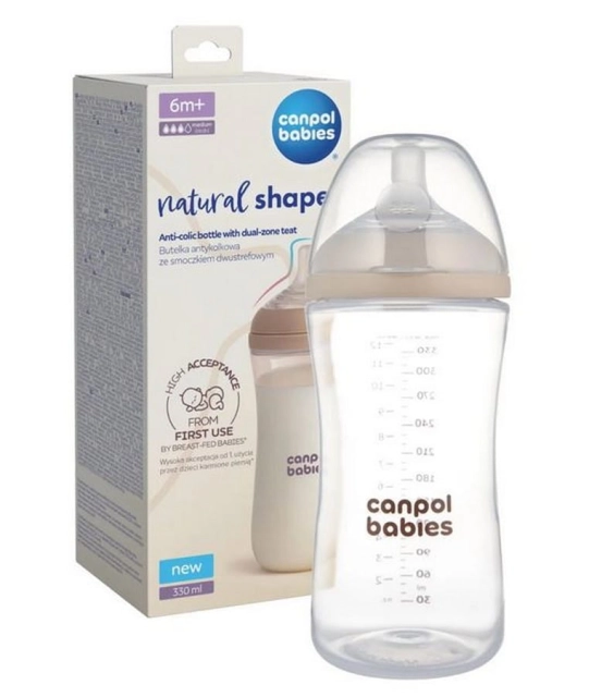 Butelka Natural Shape ze smoczkiem dwustrefowym 330 ml Canpol Babies