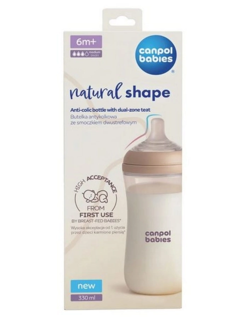 Butelka Natural Shape ze smoczkiem dwustrefowym 330 ml Canpol Babies