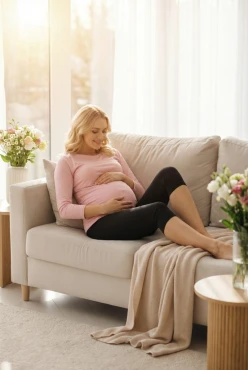 Legginsy ciążowe 3/4 czarne  - Dolce Sonno