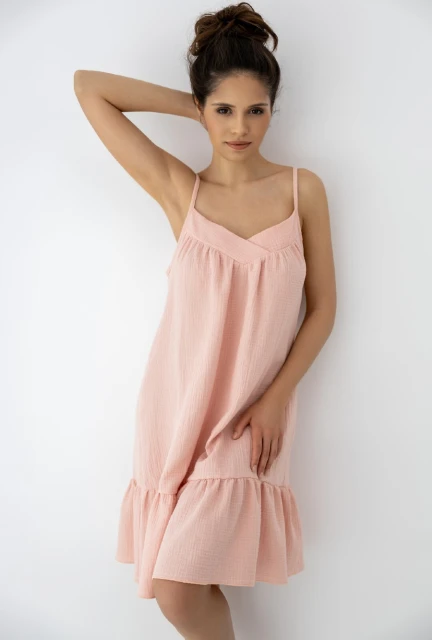 Muślinowa koszula nocna na ramiączkach Sabrina marki Sensis