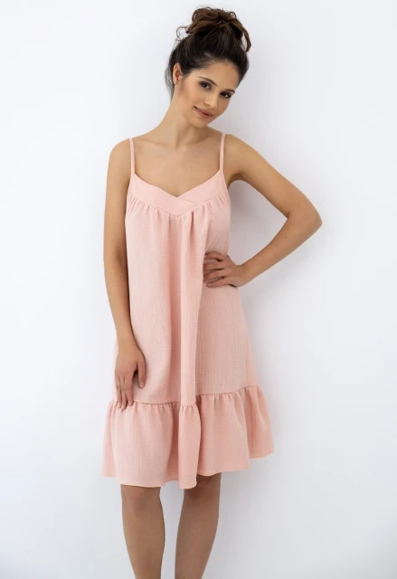 Muślinowa koszula nocna na ramiączkach Sabrina marki Sensis