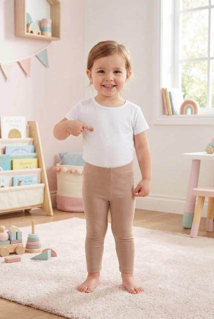 Legginsy niemowlęce z prążka Lulu Fluid - Dolce Sonno