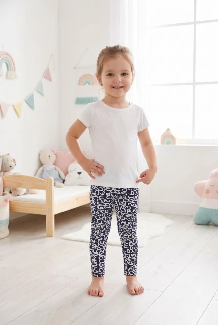 Dziewczęce legginsy Dolce Sonno - Litery