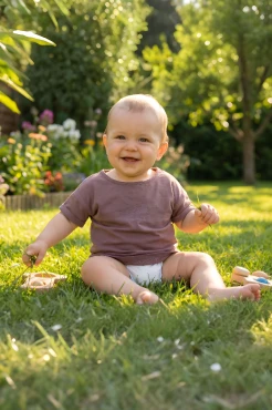 T-shirt dla dzieci i niemowląt Taupe- Dolce Sonno