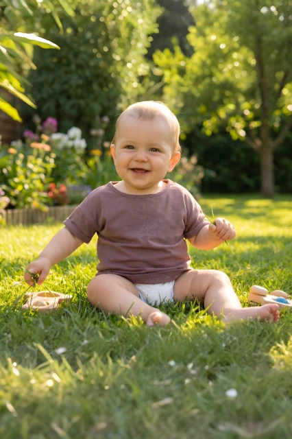 T-shirt dla dzieci i niemowląt Taupe- Dolce Sonno