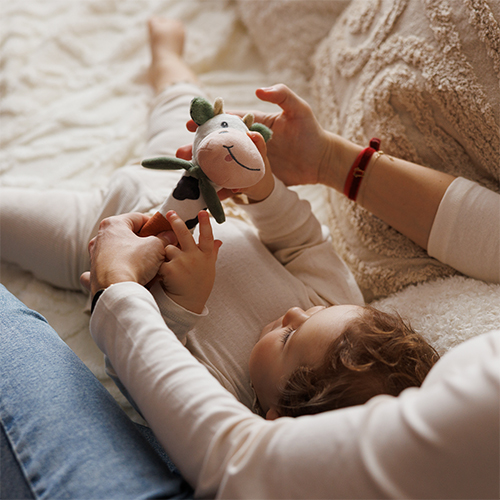 Piszczek z gryzakiem Cow Bingo | Babyono B.O.1688