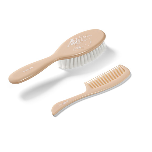 Szczoteczka i grzebień do włosów dla dzieci i niemowląt super miękkie włosie różowa TAKE CARE | Babyono B.O.569/05