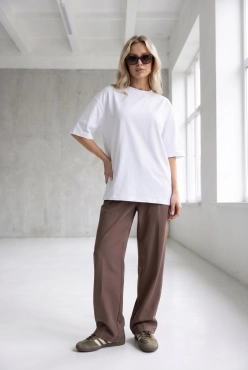 T-SHIRT LINNET OVERSIZE Silk White - Wualaa Women