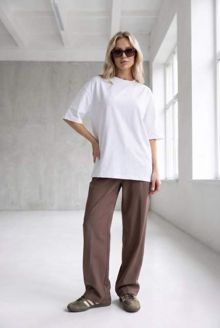 T-SHIRT LINNET OVERSIZE Silk White - Wualaa Women