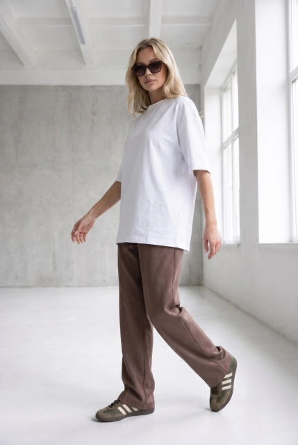 T-SHIRT LINNET OVERSIZE Silk White - Wualaa Women