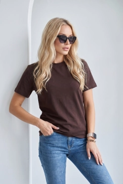 T-SHIRT MAYBEL REGULAR Dark Chocolate - Wualaa Women