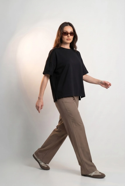 T-SHIRT OPHELIA BOXY-FIT Midnight Black -  Wualaa Women