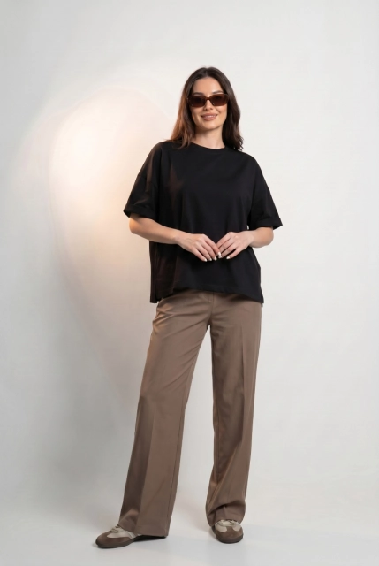 T-SHIRT OPHELIA BOXY-FIT Midnight Black -  Wualaa Women