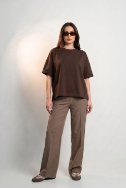 T-SHIRT OPHELIA BOXY-FIT Dark Chocolate -  Wualaa Women
