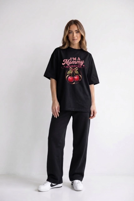 Koszulka Oversize Im a Mommy Black – Dolce Sonno