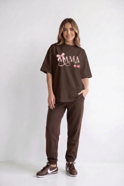 Koszulka Oversize Mama Cherry Chocolate – Dolce Sonno