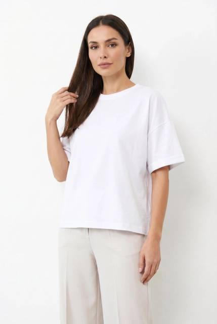 T-SHIRT OPHELIA BOXY-FIT Silk White -  Wualaa Women