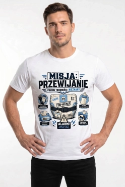Koszulka dla przyszłego Taty z nadrukiem - MISJA PRZEWIJANIE