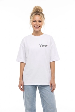 Koszulka Oversize Mama z sercem White – Dolce Sonno