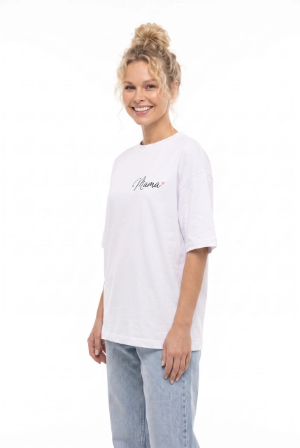 Koszulka Oversize Mama z sercem White – Dolce Sonno