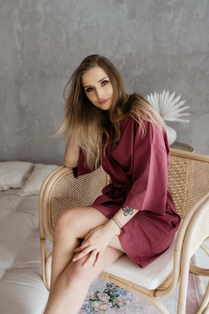 Szlafrok bawełniany z rękawem 3/4 Emma/Malaga - Dolce Sonno