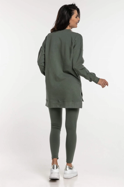 Długa bluza dresowa z rozcięciami Ana/Khaki - Dolce Sonno