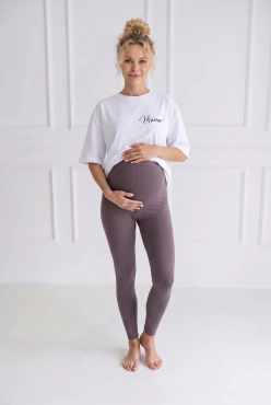 Legginsy ciążowe z elastycznym panelem moor – Dolce Sonno