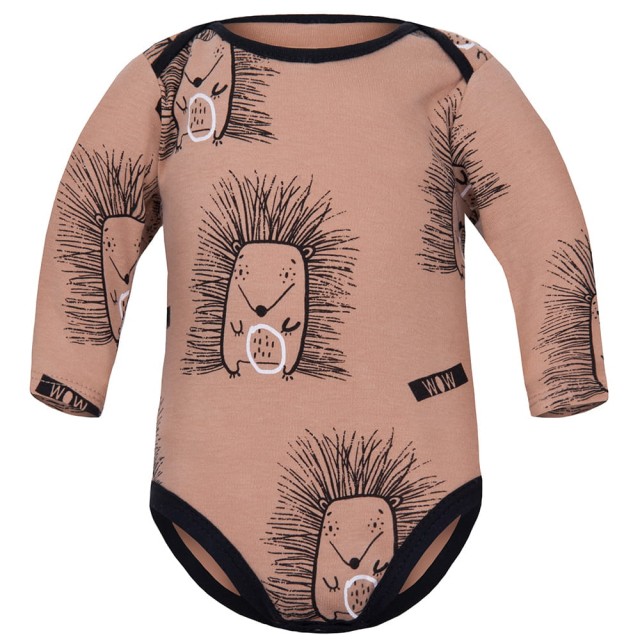 Dziecięce body długi rękaw Brązowe Jeże - Dolce Sonno