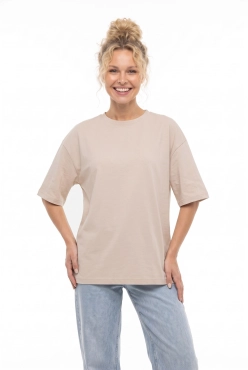 T-SHIRT LINNET OVERSIZE Beige -  Wualaa Women