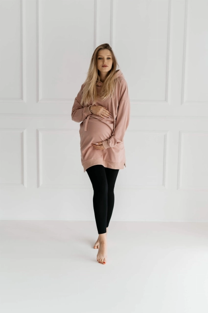 Sukienka dresowa z kapturem Ever/Blush - Dolce Sonno