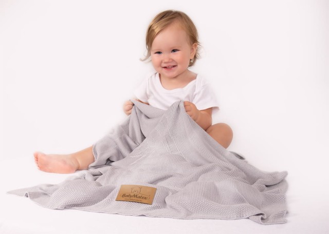 Bambusowy kocyk niemowlęcy szary 75x100 cm | Thai - BabyMatex