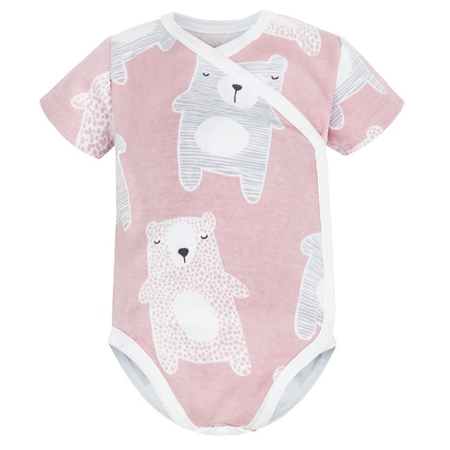 Body kopertowe dla niemowląt z krótkim rękawem Pudrowe Koala - Dolce Sonno