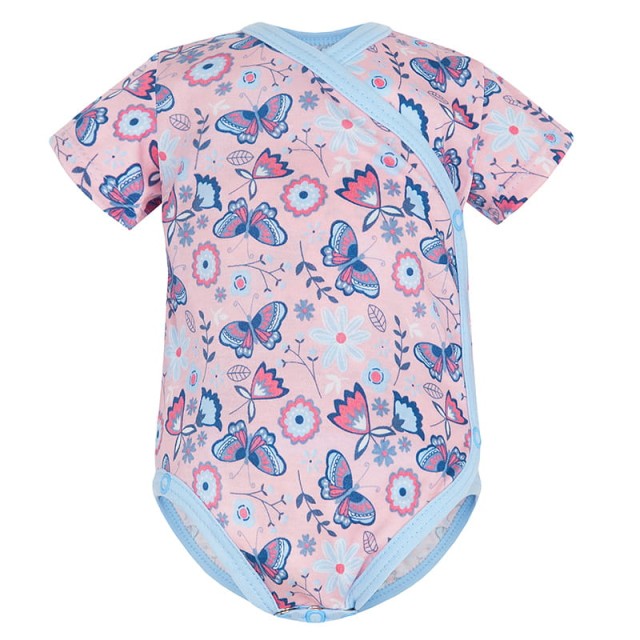 Body kopertowe niemowlęce z krótkim rękawem Łąka - Dolce Sonno