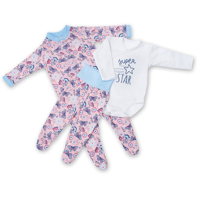 Body kopertowe niemowlęce z krótkim rękawem Łąka - Dolce Sonno