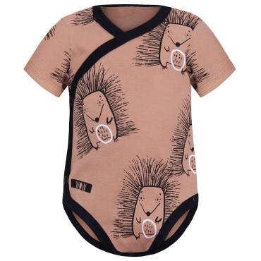 Body kopertowe z  krótkim rękawem Brązowe Jeże - Dolce Sonno