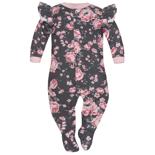 Pajac niemowlęcy Kwiaty Grafit - Dolce Sonno