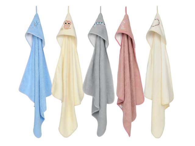 Okrycie kąpielowe 80x80, ręcznik z kapturkiem dla niemowląt  - Baby Matex