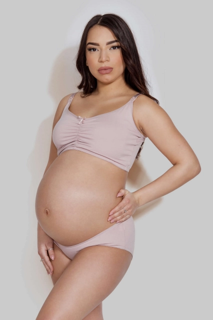 Figi ciążowe pod brzuch Powder Pink Mama Panty - Mitex