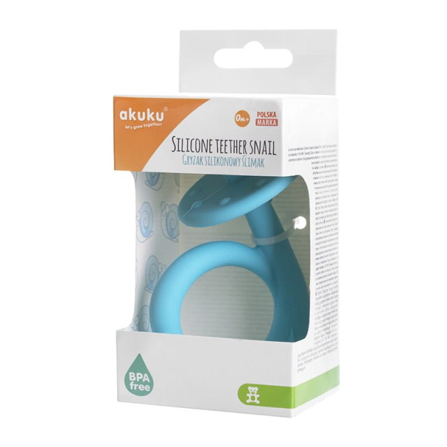Gryzak silikonowy Ślimak Blue Akuku A0114 - Akuku