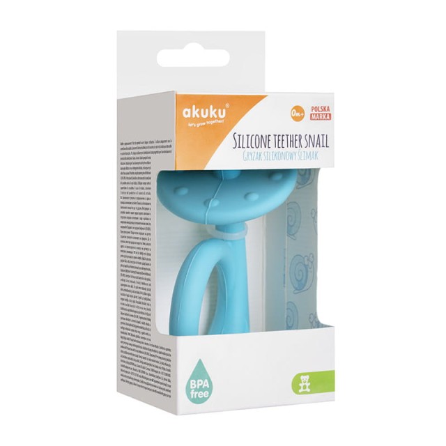 Gryzak silikonowy Ślimak Blue Akuku A0114 - Akuku