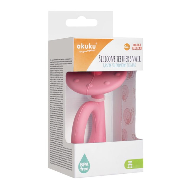 Gryzak silikonowy Ślimak Pink Akuku A0115 - Akuku